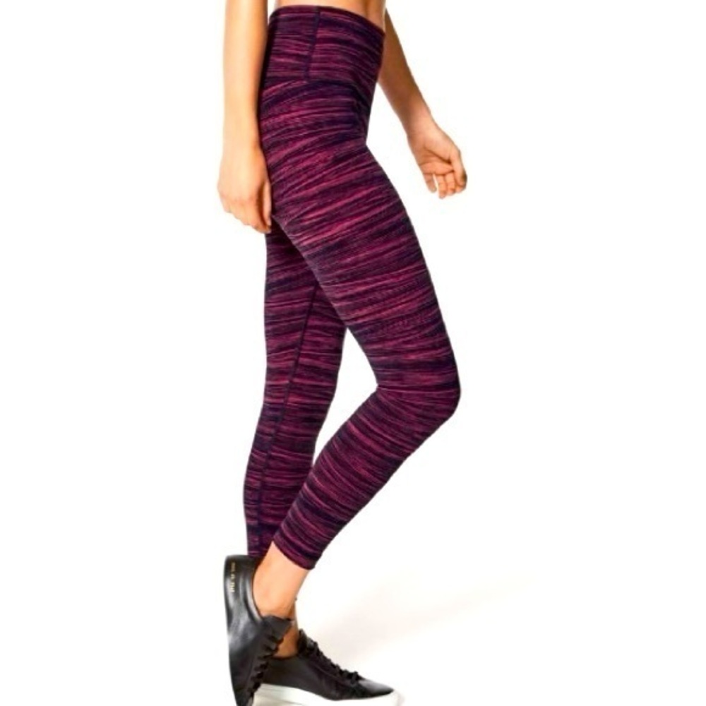 Lululemon Wunder Under Hi-Rise 7/8 Tight Low Tide Blush Berry Black 6